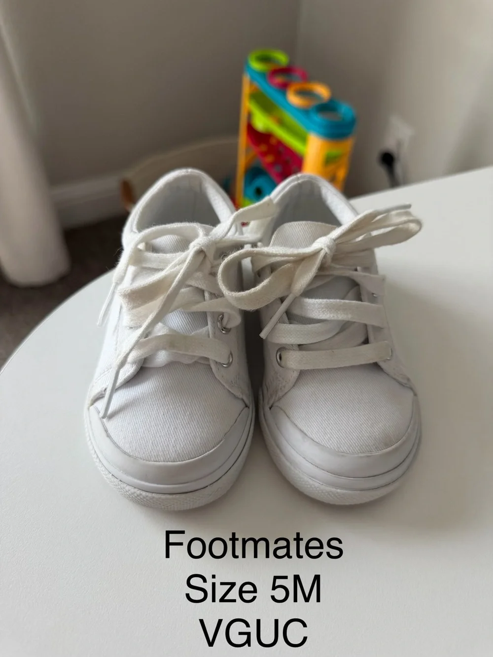 FootMates White Kids Canvas Sneakers with Laces
